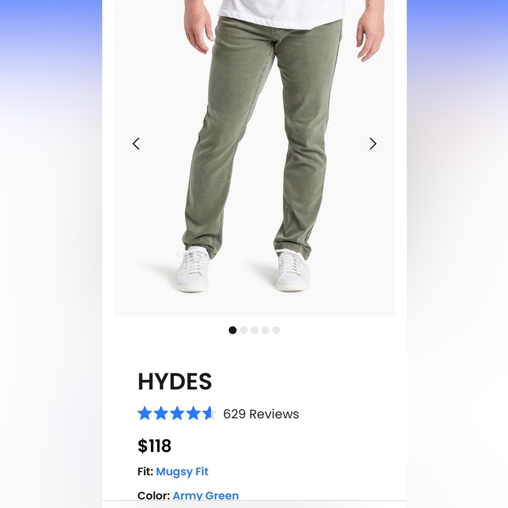 Mugsy Jeans - “Hydes” - Army Green - 30x30